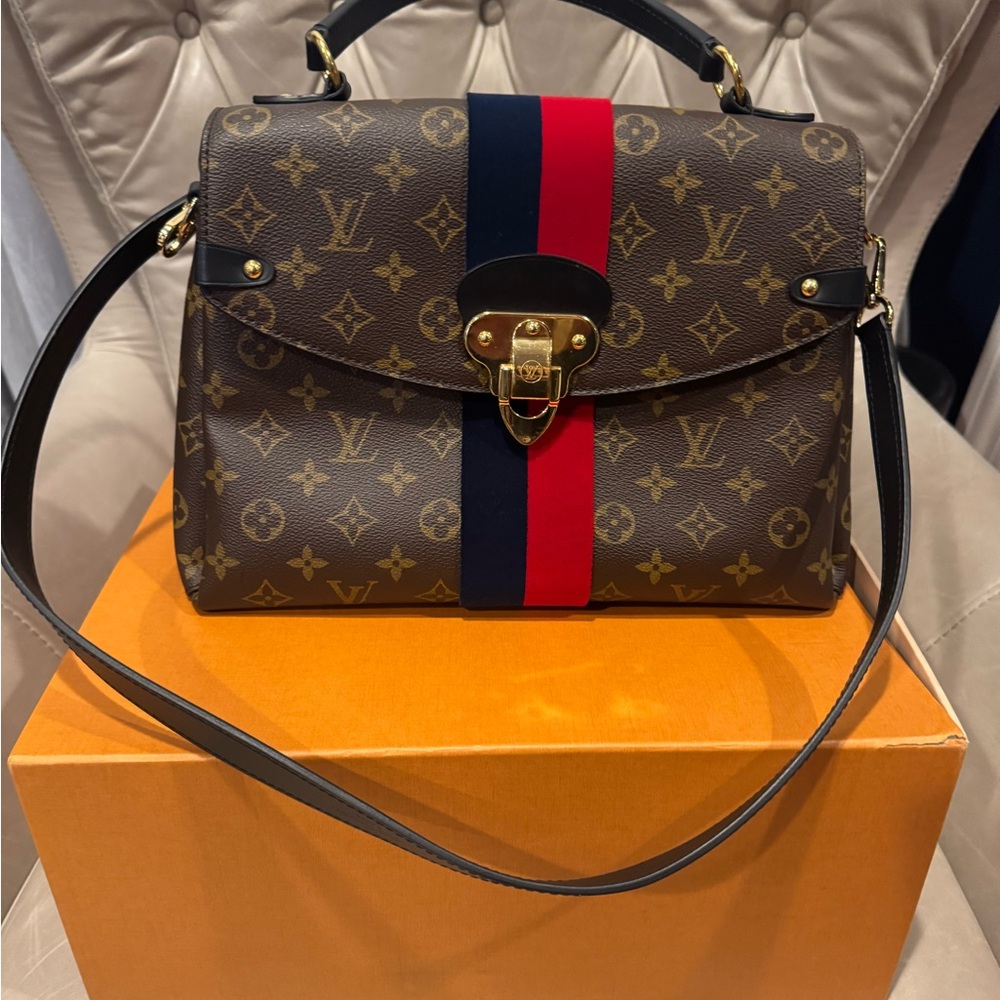 Louis Vuitton Monogram Tote with Red and Blue Stripe - Picture 11 of 16
